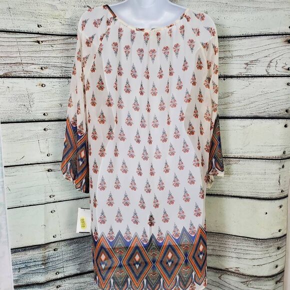 Moa Moa Woman Boho Print Tunic Top Plus Size 2X Made in USA - Picture 3 of 7